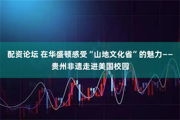 配资论坛 在华盛顿感受“山地文化省”的魅力——贵州非遗走进美国校园