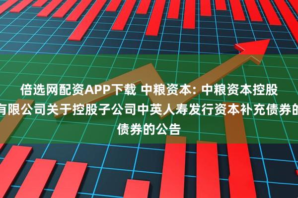 倍选网配资APP下载 中粮资本: 中粮资本控股股份有限公司关于控股子公司中英人寿发行资本补充债券的公告